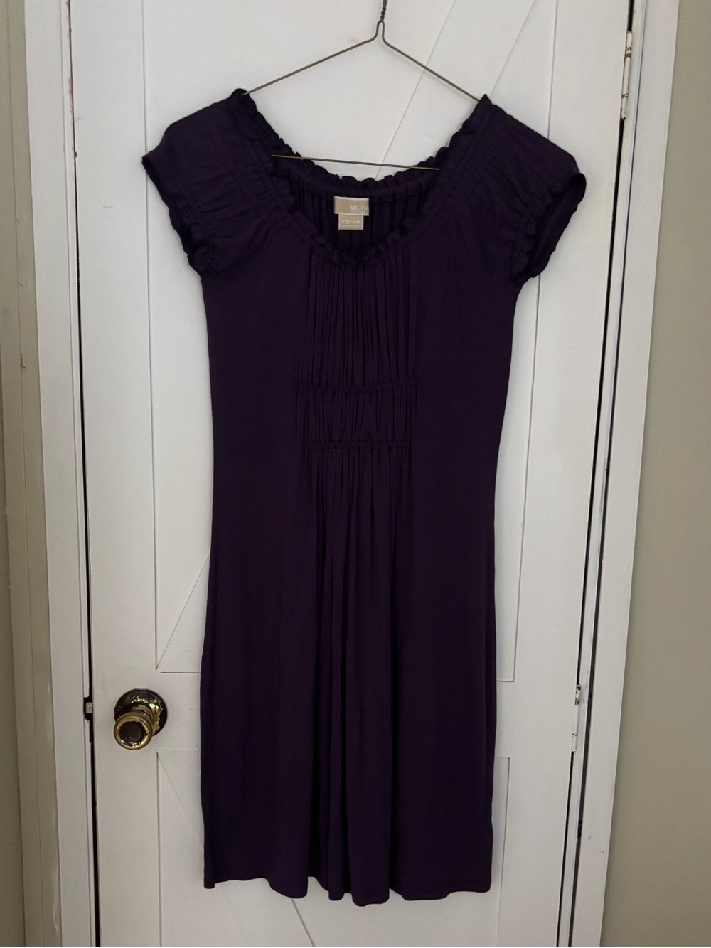 MICHAEL Michael Kors Purple Pleated Empire Waist Dress XS